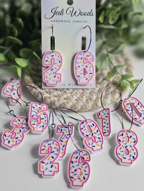 Customizable Birthday Cake Candle Earrings Candle Earrings, Birthday Earrings, Ear Art, Cake Candle, Paint Water, Shrinky Dink, Clay Craft, Jewelry Design Inspiration, Clay Inspiration