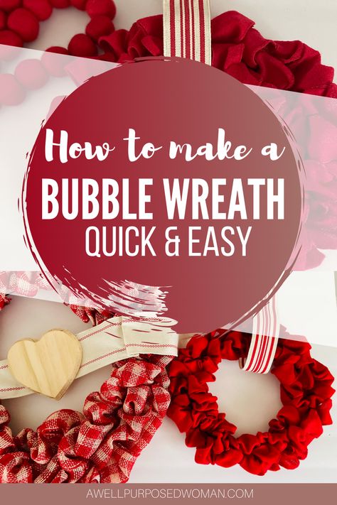 Diy Fourth Of July Wreath, Burlap Bubble Wreath, Bubble Wreath, Wreath With Ribbon, Deco Mesh Wreaths Tutorials, Burlap Wreath Diy, Christmas Wreaths Diy Easy, Mesh Wreath Tutorial, Wire Wreath Forms