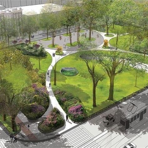 Landscape Architecture Park, Building Landscape, Villa Architecture, Landscape Architecture Plan, Landscape And Urbanism Architecture, Landscape Design Drawings, Landscape Architecture Drawing, Urban Landscape Design, Park Design