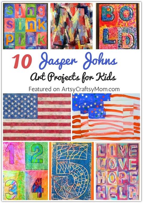 10 Jasper Johns Art Projects for Kids 2 Jasper Johns Art, Jasper Johns Paintings, Famous Artists For Kids, Rembrandt Art, Romero Britto Art, Kid Friendly Art, Britto Art, Spark Art, Artist Ideas