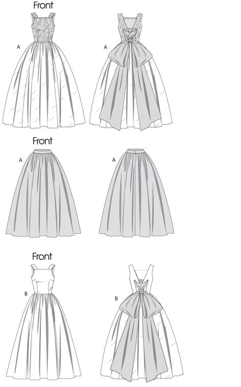 Purchase Vogue Patterns 8729 Misses' Dress and Underskirt and read its pattern reviews. Find other Dresses, Formalwear, sewing patterns. Vintage Dress Sewing Patterns, 1950s Wedding Dress, Dress Design Sketches, Vogue Pattern, Vintage Drawing, Dress Sketches, Vogue Patterns, Fashion Design Drawings, Fashion Design Sketches