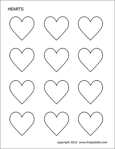 Hearts | Free Printable Templates & Coloring Pages | FirstPalette.com Macaroon Template, Chocolate Template, Heart Shapes Template, Printable Heart Template, Hearts Printable, Macaron Template, Easy Crafts To Sell, Cake Templates, Slp Ideas