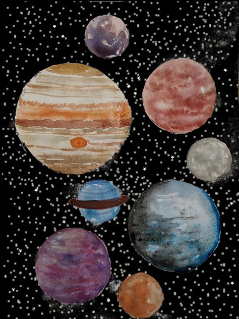 #astrology #astrology art #planets #watercolor #watercolor art #unicorn astrology#watercolor planets Planets Astrology, Planet Aesthetic, Module Design, Planet Drawing, Astronomy Art, Planets Art, Astrology Art, Seni Cat Air, Galaxy Art