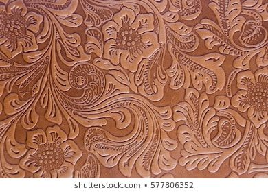 Similar Images, Stock Photos & Vectors of Tooled floral pattern in brown leather - 90408925 | Shutterstock Sewing Hobby, Leather Hides, Leather Crafts, Leather Tooling, Embossed Leather, Sewing, Floral, Flowers, Leather