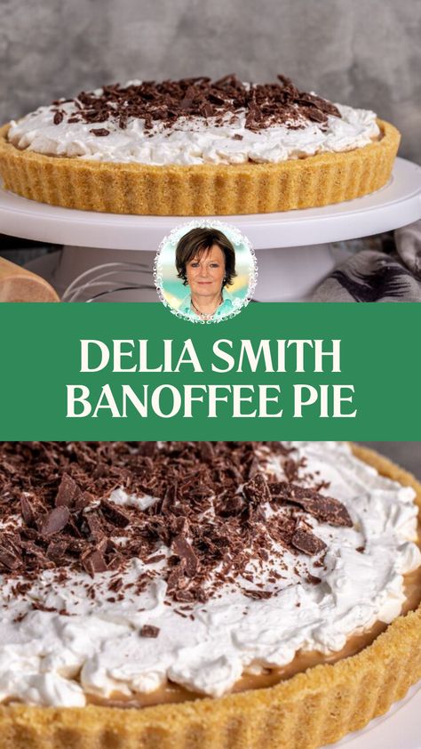 Delia Smith Banoffee Pie Delia Smith Recipes, Banoffee Pie Recipe, Delia Smith, Sweet Bakes, Mary Berry Recipe, Homemade Toffee, Tasty Dessert, Easy Pie Recipes, Banoffee Pie