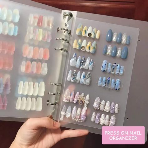 Nail Storage Ideas, Press On Nail Packaging, Privates Nagelstudio, Nail Organizer, Nail Packaging, Idol Nails, Nail Organization, Bright Summer Nails Designs, Nail Room Ideas