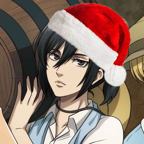 Aot Christmas Icons, Aot Christmas Pfp, Anime Christmas Pfp, Christmas Anime, Christmas Pfp, Pfp Manga, Anime Christmas, Eren And Mikasa, Attack On Titan Season