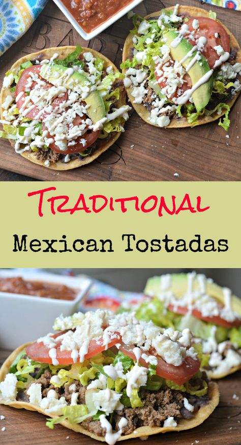 Mexican Tostadas, Christmas Toffee, Tostadas Recipe, Tostada Recipes, Authentic Mexican Recipes, Resep Diet, Mexican Dinner, Chicken Taco, Mexican Cooking