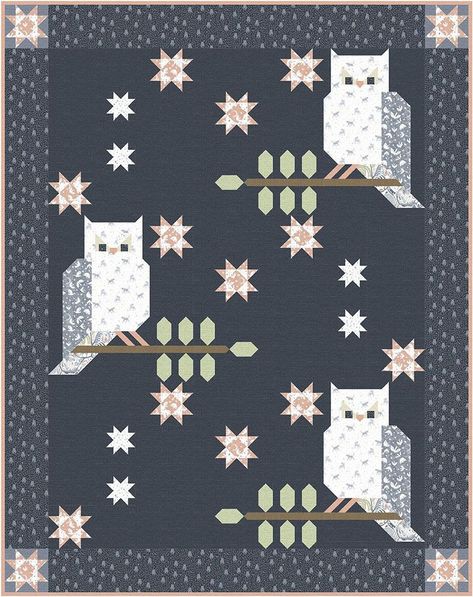 Owl Quilt Pattern Free Applique Templates, Forest Animal Quilt Blocks, Owl Quilts Ideas, Penguin Quilt Pattern Free, Owl Quilt Block Pattern Free, Owl Quilt Block, Forest Animal Quilt, Forest Baby Quilt, Animal Quilt Blocks