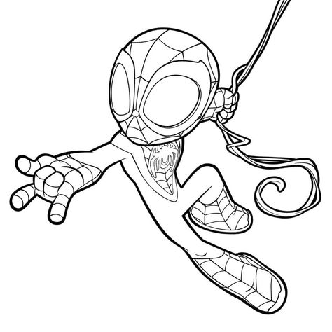 Spidey Miles Morales Coloring Page - Free Printable Coloring Pages for Kids Spiderman Coloring Pages, Spiderman Coloring, Amazing Friends, Miles Morales, Coloring Pages For Kids, Spiderman, Coloring Pages, For Kids, Color