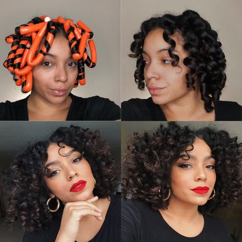 Flexi Rod Hairstyles, Natural Hair Flexi Rods, Natural Hair Rod Set, Flexi Rod Set, Flexi Rods, Short Straight Hair, Long Natural Hair, Curly Bob Hairstyles, Natural Hair Inspiration