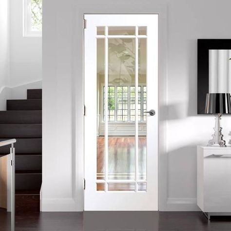 White Internal Doors Internal Doors With Glass, Indoor Glass Doors, Interior Double French Doors, Glass Panel Doors, White Internal Doors, House Renovation Projects, Internal Door Handles, Internal Glass Doors, Internal Sliding Doors