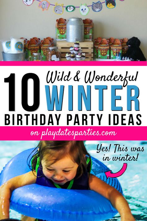 I used to think that it was hard to plan parties for kids with winter birthdays, but these winter birthday party ideas are so creative! There are ideas that work for boys and for girls, for toddlers, and for tweens. Whether you want to keep things simple or make it elaborate, you'll find inspiration for DIY decorations, and games and activities to keep the children entertained! #kidsparties #partythemes #kids A For Adley Birthday Party Ideas, Ideas For Winter Birthday Parties, At Home Winter Birthday Party Ideas, Birthday Party Ideas 6 Boy, Indoor 3rd Birthday Party Ideas, Kid Party Activities Indoor, 3rd Birthday Party For Girls Theme Winter, Birthday Party Ideas For 7 Year Boy, Kids Winter Party Ideas