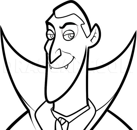 How To Draw Dracula, Hotel Transylvania, Step by Step, Drawing Guide, by Dawn | dragoart.com Dracula Drawing, Hotel Transylvania Characters, Dracula Hotel Transylvania, Sym Bionic Titan, Tumbler Business, Star Monsters, Monster Hotel, Drawing Guide, Samurai Jack