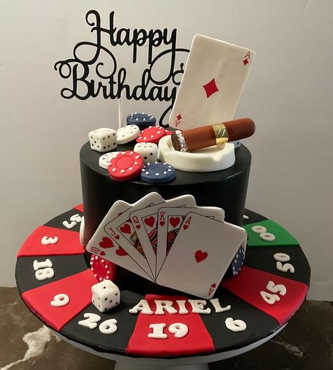 Casino Birthday Ideas, Vegas Birthday Cake, 21st Birthday Vegas, Birthday Vegas, Casino Cake, Poker Cake, Vegas Cake, Casino Birthday Party, Vegas Theme Party