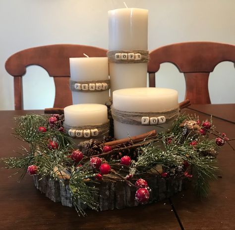 Advent Crown Ideas, Advent Candle Holders, Church Advent Candle Display, Advent Table Decorations Diy, Diy Advent Candle Centerpiece, Advent Table Centerpiece, Diy Advent Wreath Catholic, Advent Centerpiece Ideas, Advent By Candlelight Table Ideas