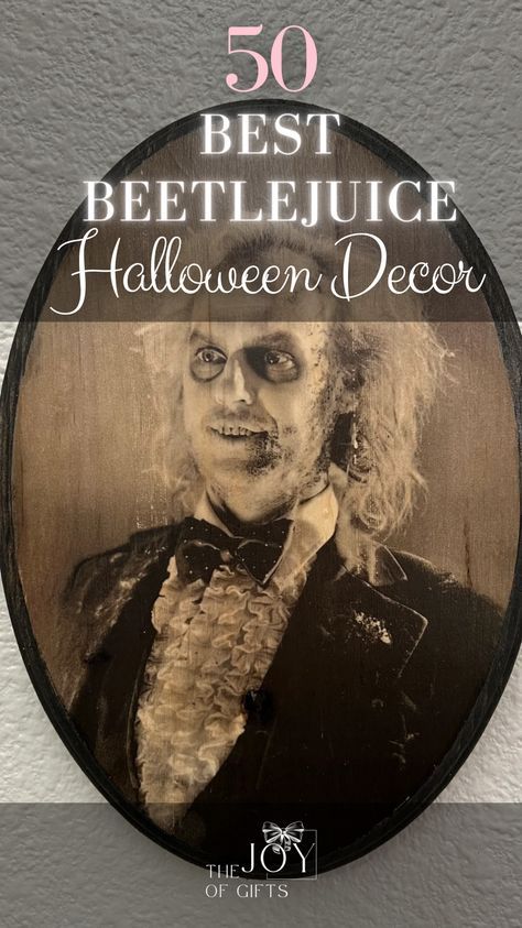 Here Lies Beetlejuice Tombstone, Beetlejuice Decor Home, Beetlejuice Dining Room, Beetlejuice Inspired Decor, Beetle Juice Office Decorations, Beetlejuice Christmas Decorations, Beetlejuice Party Decorations Diy, Diy Movie Props, Beetlejuice Halloween House