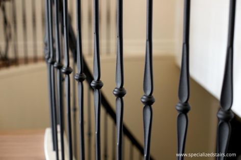 French Inspired - Specialized Stair & Rail European Staircase, Indoor Stair Railing, Stair Railing Makeover, Metal Stair Railing, Interior Stair Railing, Wrought Iron Stair Railing, Stair Spindles, Staircase Railing Design, Iron Stair Railing