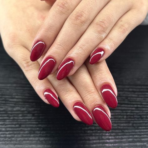 Burgundy Red Almond Nails, Berry Gel Nails, Frosted Cranberry Nails, Berry Colour Nails, Spring Color Palette Nails, Dnd Cherry Berry, Dnd Burgundy Gel Polish, Berry Color Nails, Dnd Red Gel Polish Colors