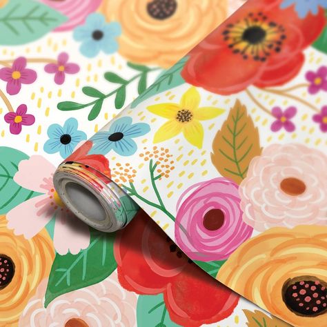 Teacher Created Resources® Peel and Stick Decorative Paper Roll, 17-1/2" x 10 ft, Wildflowers | Confront those areas in need of enhancement with Peel and Stick Decorative Paper. Works best when applied to a smooth surface. Does not adhere to rough, textured surfaces. Before applying, clean surface thoroughly and allow the area to dry completely. Easily upgrade and renovate student and teacher desks, cabinets, bookshelves, drawers, whiteboards, and more. Ready-to-use, self-adhesive, easy to apply Teachers Lounge Decor, 2nd Grade Crafts, Messy Crafts, Paper Works, Teacher Created Resources, Teacher Desk, Crafting Paper, Decorative Paper, Craft Studio