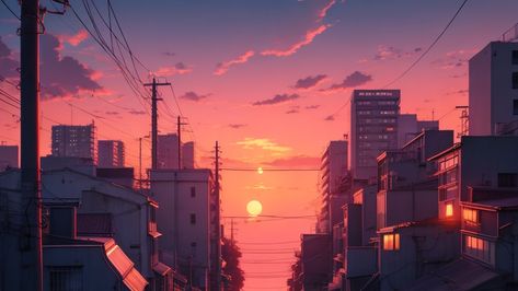 DreamShaper_v7_anime_Cityscape_Dusk_Serene_Warm_Hues_Lofi_Music_ Anime Cityscape, Dusk Aesthetic, Sunrise City, Lofi Aesthetic, Lofi Music, Lo Fi Music, Anime City, Summer Afternoon, Crescent City