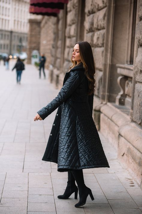 Long quilted coat