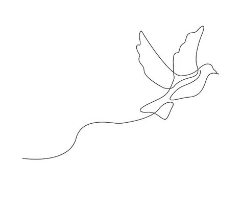 Premium Vector | Vector continuous one line drawing of flying bird minimalist bird pigeon outline design editable active stroke vector Bird Outline Tattoo, Continous Line Drawing, Bird Minimalist, Bird Line Drawing, Pigeon Tattoo, Bird Outline, Vogel Tattoo, Brother Tattoos, Flying Bird Tattoo