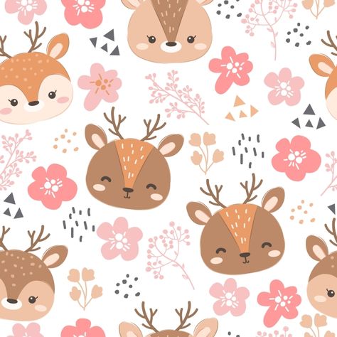 Pink Pattern Background, Cute Seamless Pattern, Animal Baby, Cute Clipart, Outline Drawings, Cute Patterns Wallpaper, Seamless Pattern Vector, Fabric Print, Craft Materials