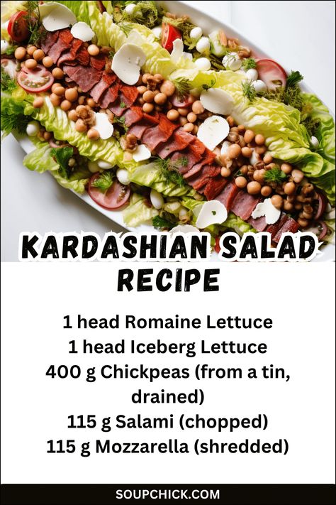 Kardashian Salad Recipe - A Fusion Of Simple Flavors - Soup Chick Kardashian Salad Recipe, Kardashian Salad, Kardashian Salads, 1905 Salad Recipe, Mexican Salads, Celebrity Recipes, The Fame, Romaine Lettuce Salad, Easy Healthy Lunches