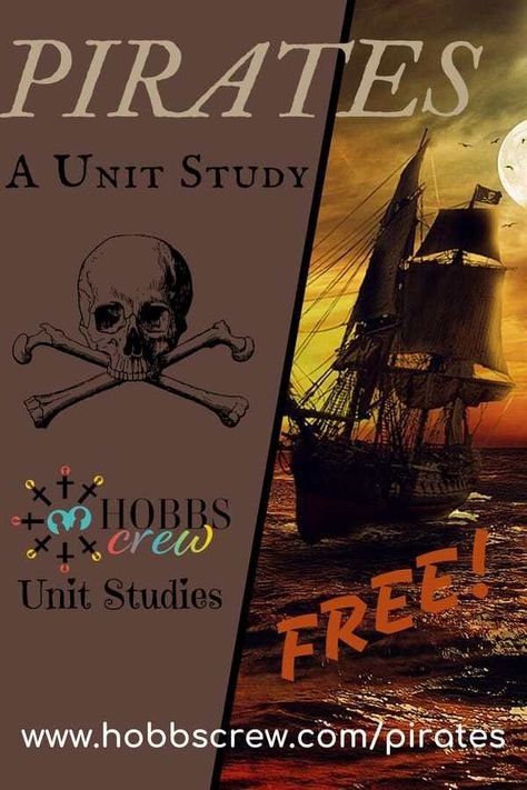 Learn about Pirates with this free unit study. Free Unit Study, Pirate Unit, Barbary Pirates, Pirate Activities, Black Beard Pirate, Pirate Books, Teaching Geography, Homeschool Social Studies, Unit Studies