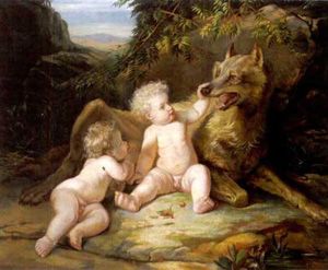 A modern interpretation of the babies Romulus and Remus and their adoptive wolf mother. Romulus And Remus, Roman Gods, Mother Art, She Wolf, Greek And Roman Mythology, Ancient Mythology, Greek Art, Wolf Art, Caravaggio