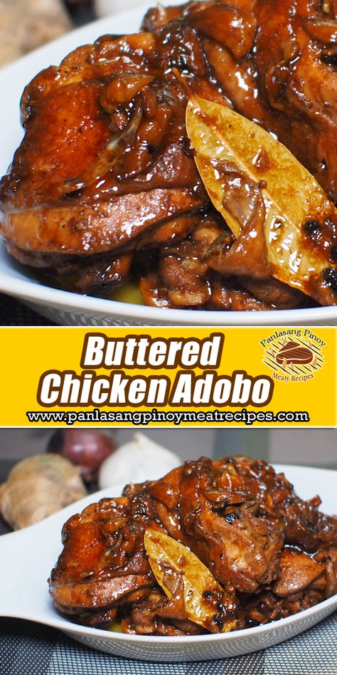 Buttered Chicken Adobo is a divine symphony of succulent chicken, tangy adobo, and velvety butter that dances on your taste buds, leaving them utterly enchanted. #ButteredChickenAdobo Chicken Adobo Filipino, Buttered Chicken, Scottish Dishes, Chicken Quarters, Carnivore Recipes, Filipino Dish, Chicken Adobo, Adobo Recipe, International Dishes