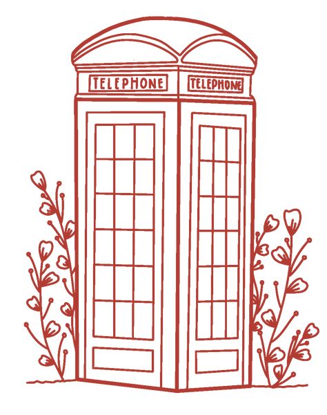 hand drawn on the iPad Pro using the Apple Pencil in the procreate app.  sticker, shirt, prints, and more available on redbubble! Telephone Drawing, Bobbie Goods Coloring Pages, Bobbie Goods Coloring, Red Telephone Booth, London Telephone Booth, London Phone Booth, London Drawing, Red Phone Booth, Bobbie Goods