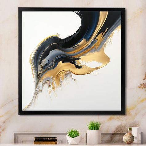 This Black, White And Gold Liquid Art I, Abstract Framed wall Art is printed using the highest quality fade-resistant ink on canvas. Dynamic Shapes, Liquid Art, Modern Framed Art, Black White And Gold, Modern Wall Art Canvas, Black Picture Frames, Black White Gold, Framed Canvas Art, Framed Canvas Prints