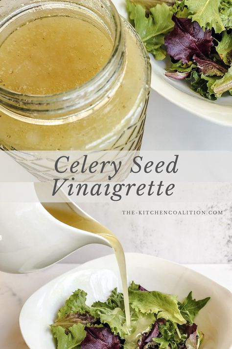 Youre going to love this celery seed vinaigrette dressing recipe. It has the perfect balance of sweetness to tanginess, and is absolutely irresistible! It’s quick, easy and comes together in less than 5-minutes – you really can’t beat it. Celery Seed Dressing, Healthy Dressing Recipes, Vinaigrette Dressing Recipe, Apple Walnut Salad, Celery Salad, Seed Salad, Slaw Dressing, Salad Dressing Recipes Homemade, Vinegar Uses