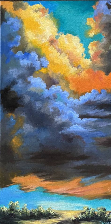 Original Art Oil Painting, measuring: 30.48W x 60.96H x 1.27D cm, by: Prapti Maity (United States). Styles: Fine Art. Subject: Nature. Keywords: Sunset Cloud, Nature, Strom, Sun Hiding In Cloud, Sky, Sunset Color, Colorful Cloud, Stromy Afternoon, Sunset, Bold Color Painting, Oil Painting Sky, Clouds. This Oil Painting is one of a kind and once sold will no longer be available to purchase. Buy art at Saatchi Art. Abstract Cloud Art, Cloudy Sky Painting, Oil Painting Sky, Afternoon Sunset, Cloud Paintings, Cloud Sunset, Painting Clouds, Weather Art, Painting Sky