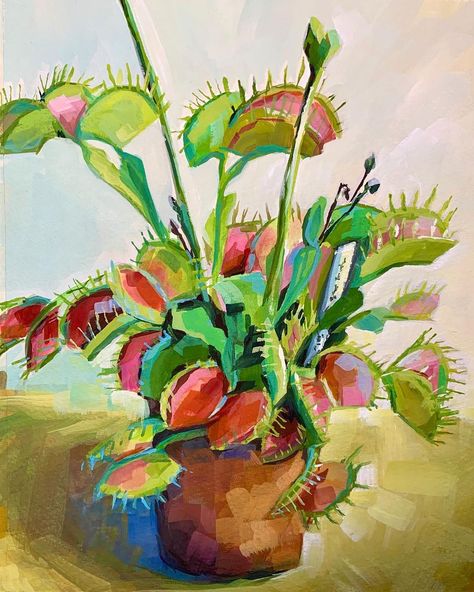 Venus Fly Trap Halloween, Surreal Art Painting, Trap Art, Fly Trap, Venus Fly Trap, Plant Painting, Plant Drawing, School Art Projects, Costume Contest