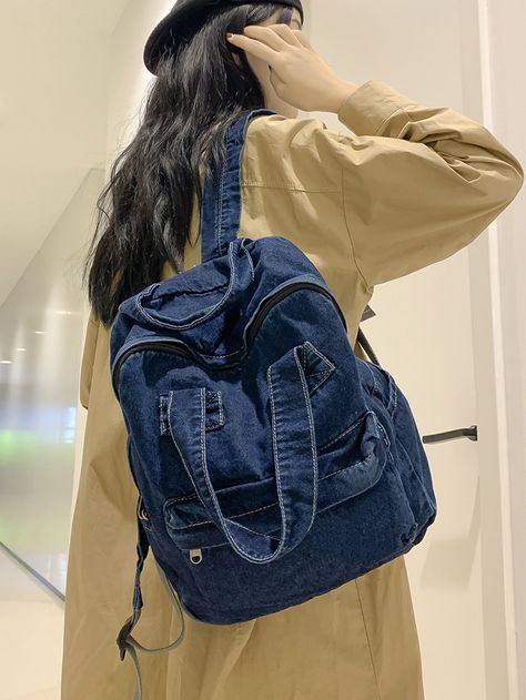 Skateboard Backpack, Bag College, School Bag College, Jean Backpack, My Style Bags, Dress Materials Cotton, Denim Backpack, Bag Business, Backpack Laptop