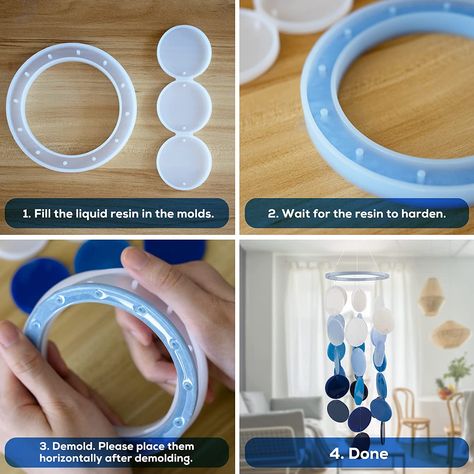 AmazonSmile: Temlum Silicone Resin Molds for Wind Chime, DIY Resin Wind Chime Molds Resin Casting Mold for Home Décor Resin Craft Supplies : Arts, Crafts & Sewing Wind Chime Diy, Carillons Diy, Make Wind Chimes, Liquid Resin, Diy Wind Chimes, Silicone Resin Molds, Silicone Resin, Casting Resin Molds, Epoxy Resin Wood