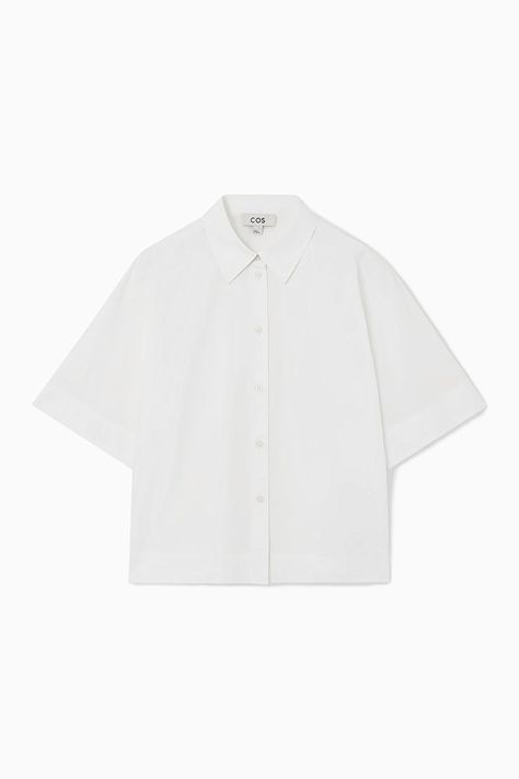 Women’s Tops - COS US All White Mens Outfit, Oversized Poplin Shirt, Outfit Oversize, Modern Style Design, Cut Sweatshirts, Poplin Shirt, White Casual, Shirt White, Cotton Poplin