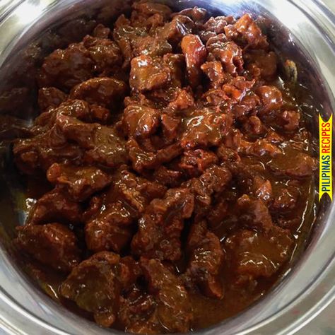 The Beef Adobo Recipe is another version of Pinoy Adobo which means to marinade, sauce or seasoning before cooking. A Filipino Beef stewed in vinegar. Beef Adobo, Filipino Beef Stew, Philippines Recipes, Panlasang Pinoy, Adobo Recipe, Marinated Beef, Marinade Sauce, Filipino Dishes, Pinoy Food