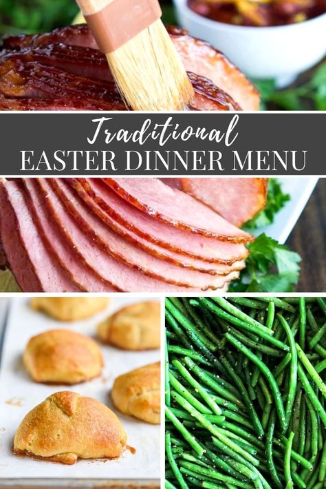 Easter Ham Dinner, Traditional Easter Dinner, Easter Main Dishes, Easter Dinner Sides, Resurrection Rolls, Easter Dinner Ideas, Easter Dinner Menus, Ham Dinner, Easter Ham