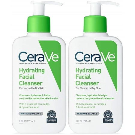 CeraVe Hydrating Facial Cleanser is a gentle face wash with ingredients like ceramides which reinforce the barrier and help the skin lock in moisture, along with hyaluronic acid that attracts hydration to the skin,s surface, CeraVe Hydrating Cleanser was developed by dermatologists to cleanse and refresh the skin without over-stripping it or leaving it feeling tight and dry. package type name : Bottle net content weight : 39.2 item weight : 8 age range description : Adult item package quantity : 2 scent : Unscented material type free : Alcohol Free brand : CeraVe product expiration type : Expiration On Package special ingredients : Almond Oil is expiration dated product : True item form : Gel number of items : 2 recommended uses for product : Hydrating size : 8 Fl Oz (Pack of 2) fc shelf l Aveeno Sunscreen, Cerave Hydrating Facial Cleanser, Cerave Hydrating Cleanser, Hydrating Facial Cleanser, Gentle Face Wash, Dry Skin On Face, Hydrating Facial, Hydrating Cleanser, Foaming Facial Cleanser