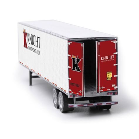 This North American semi-trailer paper model building kit is branded with Knight Transportation, one of the largest trucking companies in the United States. This downloadable model is packed with f… Truck Driving, Model Building Kits, Model Railroading, Trucking Companies, Truck Ideas, Semi Trailer, Paper Model, Paper Poster, Paper Models