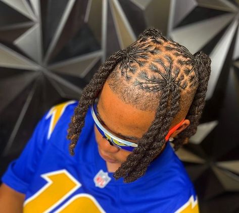 High Top Dread Styles For Men, Half Head Loc Styles For Men, Men Updo Loc Styles, Medium Length Loc Styles Men, Boys Loc Styles, Boy Loc Styles, High Top Loc Styles For Men, Mens Loc Styles, Boys Dreads Hairstyles