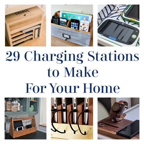 29 Charging Stations to Make For Your Home Kitchen Charger Station Ideas, Family Charging Station Ideas Diy, Multiple Device Charging Station, Diy Device Charging Station, Hidden Charging Station Ideas, Family Charging Station Ideas, Charging Station Cabinet, Diy Docking Station, Family Charging Station