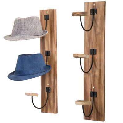 Wall Mounted Hat Rack, Diy Hat Rack, Cowboy Hat Rack, Wood Hooks, Hat Racks, Hanging Hats, Burnt Wood, Hat Hanger, Hat Organization