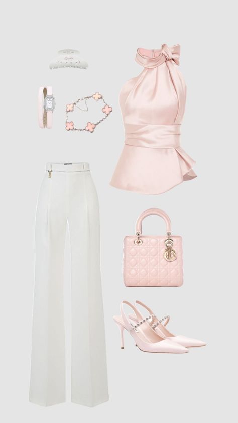 #outfitinspo #outfitinspiration #cuteoutfit #dateoutfit #daytimeoutfit #fancy #classyoutfit #modestfashion #fashion #fashioninspo #summeroutfit #summer #pink #white #pinkandwhite Glamouröse Outfits, Fest Outfits, Elegante Casual, Classy Work Outfits, Mode Ootd, Elegantes Outfit, Mode Inspo, Looks Chic, Pink Outfits