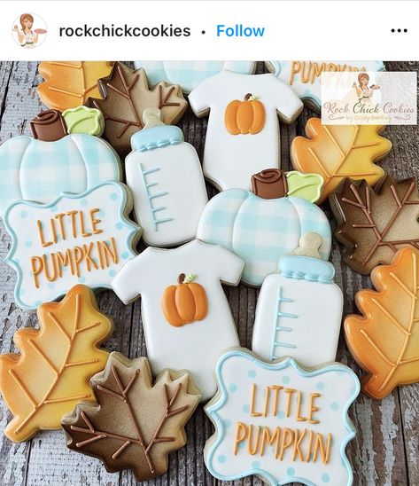 Baby Bottle Cookies, Pumpkin Onesie, Favorite Christmas Recipes, Roll Cookies, Cookie Pops, Baby Shower Inspiration, Boy Baby Shower Themes, Baby Cookies, Creative Cookies