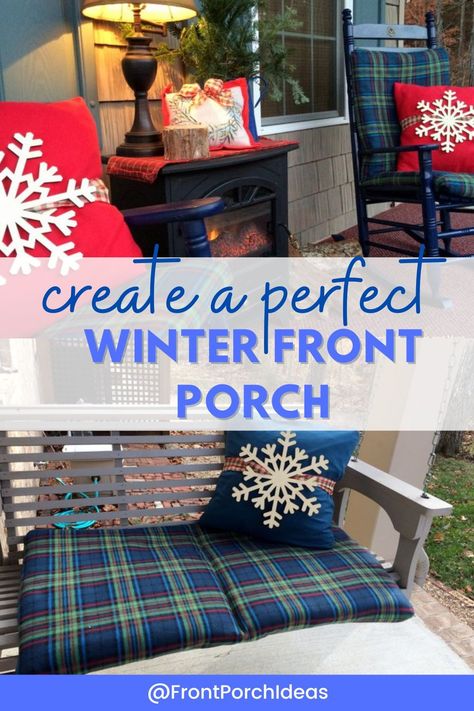 Create a winter wonderland on your front porch with our creative and easy after Christmas front porch decor ideas. We gathered the perfect winter decor ideas that make it simple to reuse Christmas decor for your after Christmas winter porch. January Porch Ideas, Winter Patio Decor, January Porch Decor, January Front Porch Decor, Decorating For Winter After Christmas, Christmas Front Porch Decor Ideas, Winter Patio, Winter Porch Decorations, Outdoor Winter Decor